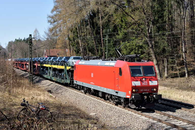 185 085 mit GA 68362 bei km 18,2 (M&auml;rz 2019)