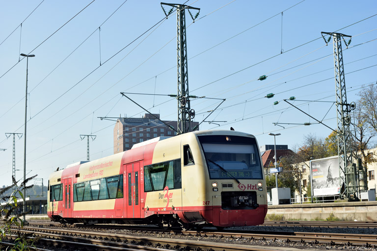 HzL Regioshuttle VT 247 als DbZ 26395 bei km 15,6 (Oktober 2019)