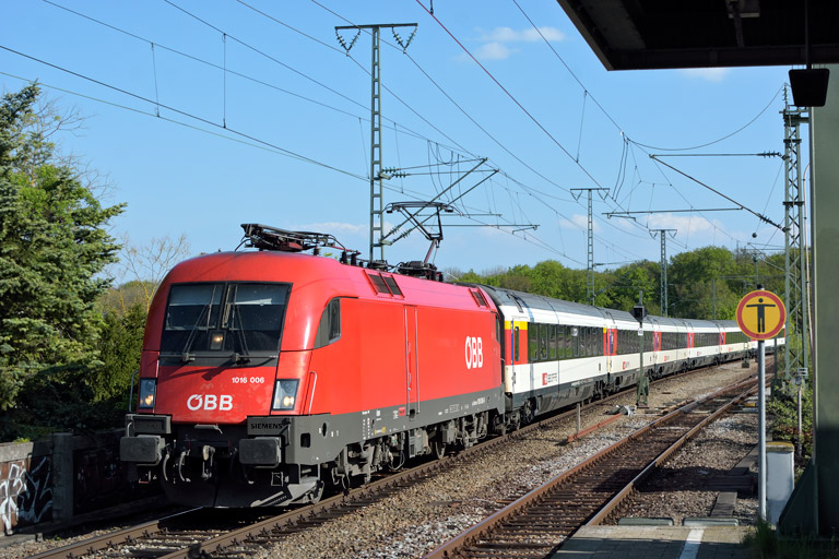 &Ouml;BB 1016 006 mit IC 186 bei km 16,8 (Mai 2019)