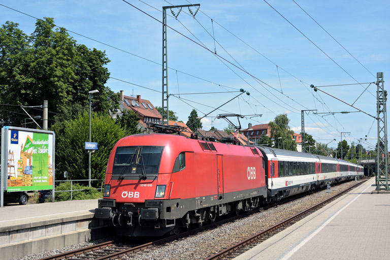 &Ouml;BB 1016 015 mit IC 187 bei km 15,6 (Juli 2019)