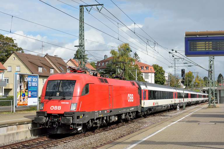 &Ouml;BB 1016 026 mit IC 187 bei km 15,6 (September 2019)