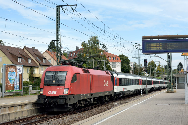 &Ouml;BB 1016 035 mit IC 187 bei km 15,6 (September 2019)