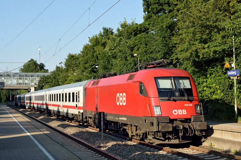 &Ouml;BB 1016 035 mit IC 2904 bei km 24,4 (Juli 2019)