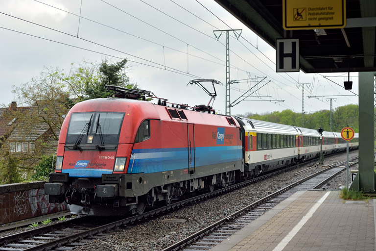 &Ouml;BB 1116 045 mit IC 280 bei km 16,8 (April 2019)