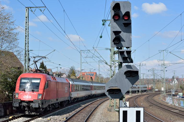 &Ouml;BB 1116 050 mit IC 187 bei km 16,6 (M&auml;rz 2019)