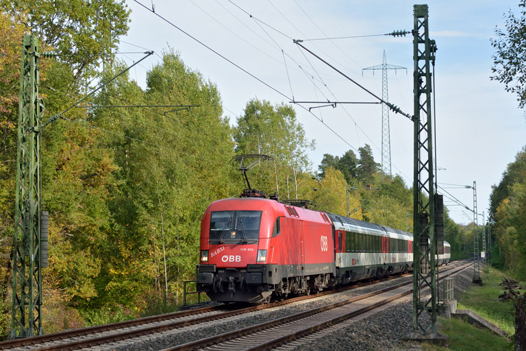 &Ouml;BB 1116 078 mit IC 189 bei km 22,2 (Oktober 2019)