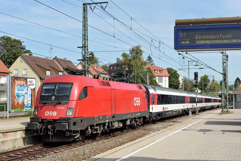 &Ouml;BB 1116 093 mit IC 187 bei km 15,6 (September 2019)