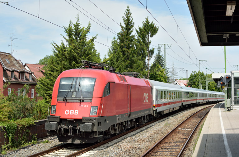 &Ouml;BB 1116 094 mit IC 2280 bei km 16,8 (Juli 2019)