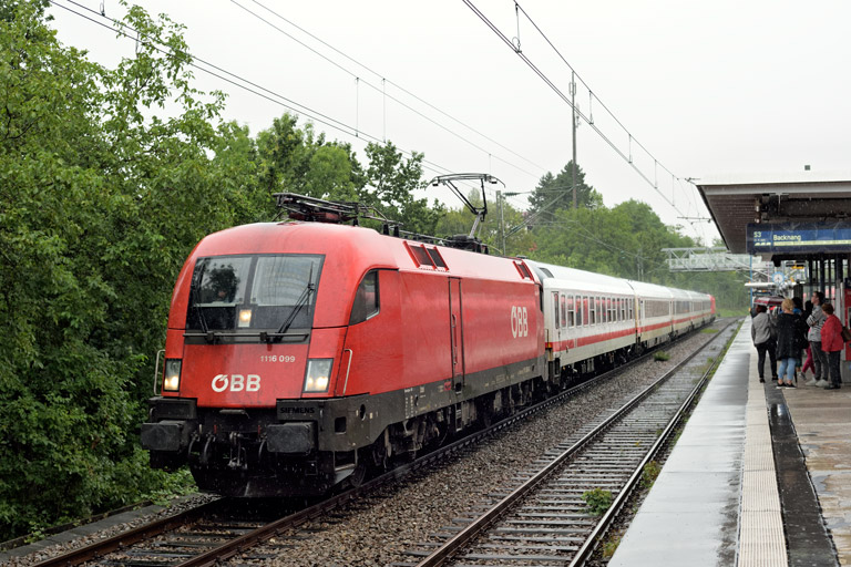 &Ouml;BB 1116 099 mit IC 2386 bei km 14,0 (August 2019)