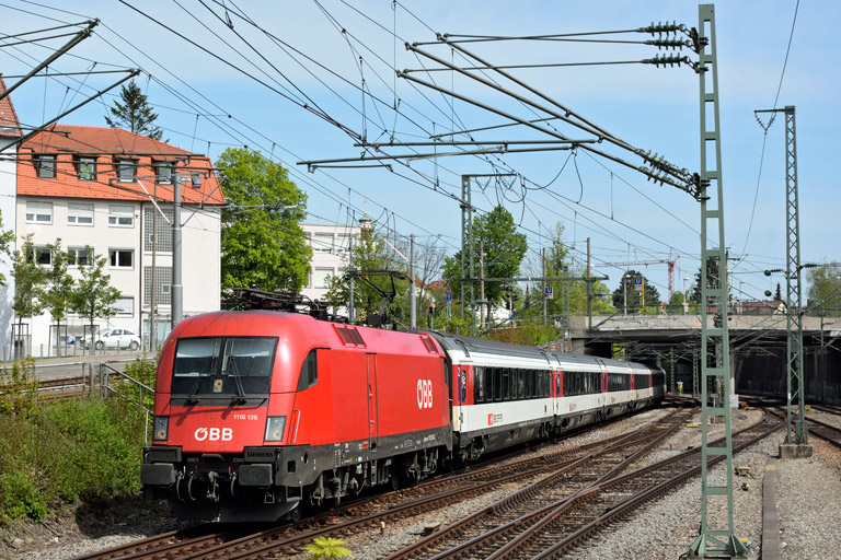 &Ouml;BB 1116 136 mit IC 187 bei km 15,4 (April 2019)