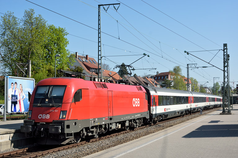 &Ouml;BB 1116 135 mit IC 185 bei km 15,6 (April 2019)
