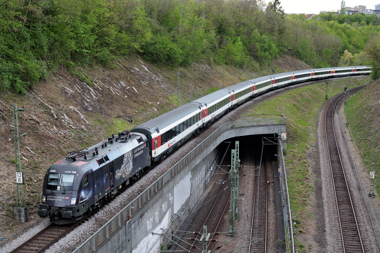 &Ouml;BB 1116 158 mit IC 283 bei km 13,8 (April 2019)