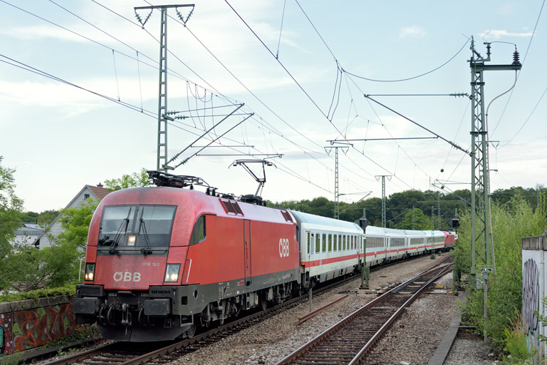 &Ouml;BB 1116 162 mit IC 2334 bei km 16,8 (August 2019)