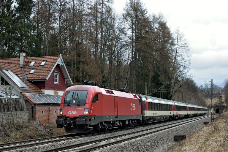&Ouml;BB 1116 178 mit IC 187 bei km 18,2 (M&auml;rz 2019)