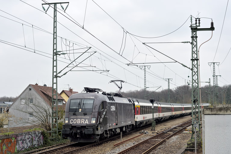&Ouml;BB 1116 182 mit IC 280 bei km 16,8 (April 2019)