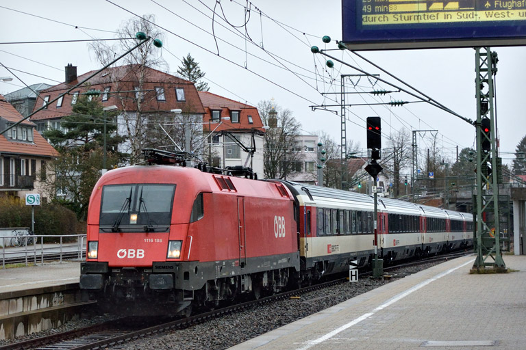 &Ouml;BB 1116 188 mit IC 187 bei km 15,4 (M&auml;rz 2019)