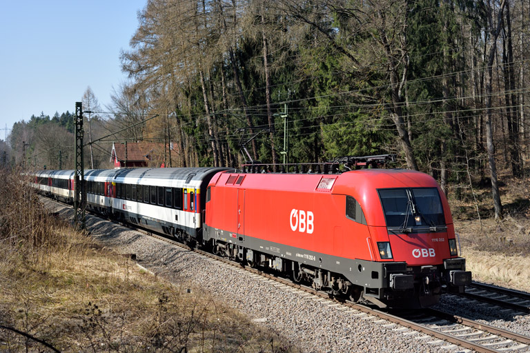 &Ouml;BB 1116 252 mit IC 282 bei km 18,2 (M&auml;rz 2019)