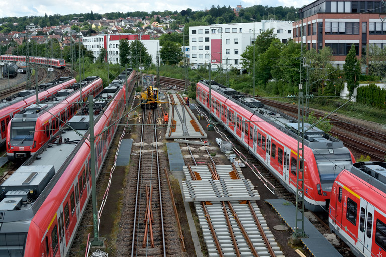 Zweiwegebagger bei km 16,0 (August 2019)