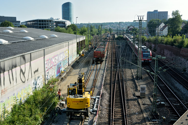 Zweiwegebagger bei km 15,4 (Juli 2019)