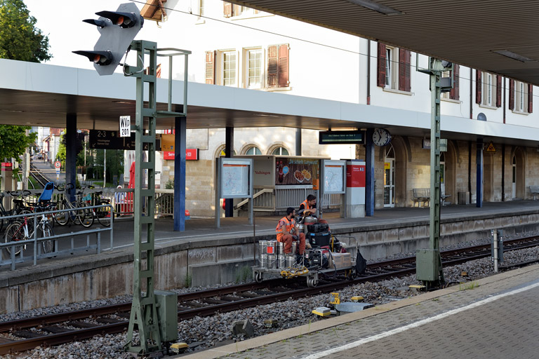 Gleiserneuerungsarbeiten bei km 15,6 (August 2019)