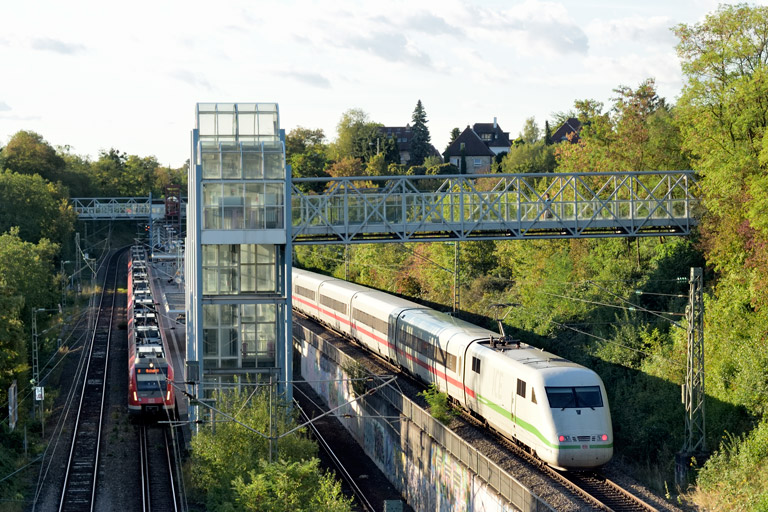 401 555/055 als ICE-A 62148 bei km 14,0 (August 2020)