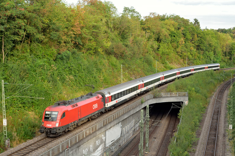 &Ouml;BB 1116 080 mit IC 183 bei km 13,8 (September 2020)
