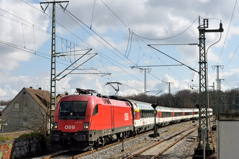 &Ouml;BB 1116 096 mit IC 280 bei km 16,8 (M&auml;rz 2020)