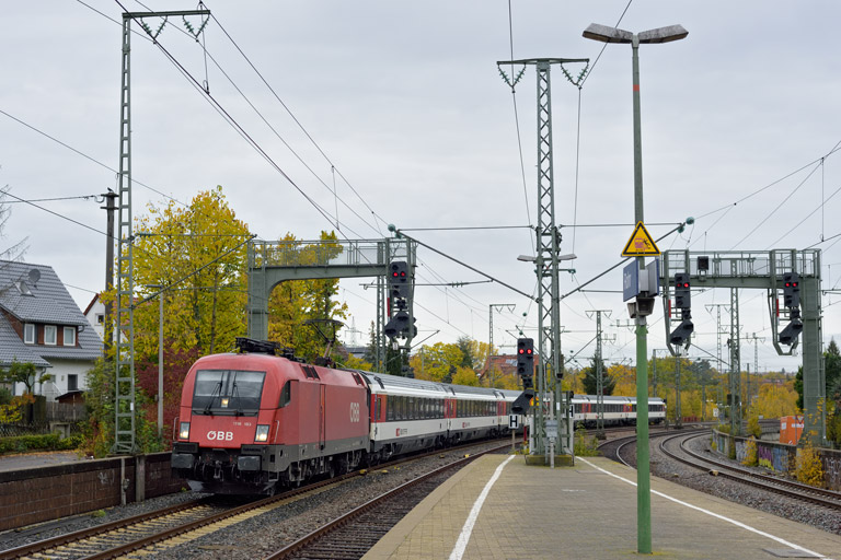 &Ouml;BB 1116 103 mit IC 187 bei km 16,6 (Oktober 2020)