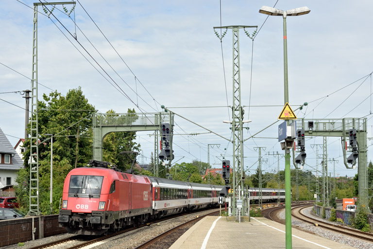 &Ouml;BB 1116 148 mit IC 185 bei km 16,6 (August 2020)