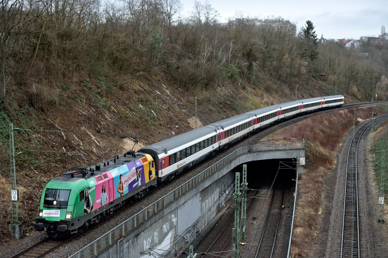 &Ouml;BB 1116 168 mit IC 183 bei km 13,8 (Februar 2020)