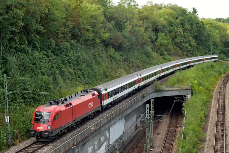 &Ouml;BB 1116 169 mit IC 281 bei km 13,8 (September 2020)