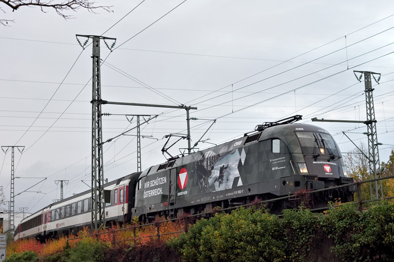 &Ouml;BB 1116 182 mit IC 281 bei km 16,4 (November 2020)