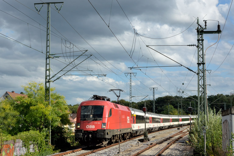 &Ouml;BB 1116 183 mit IC 186 bei km 16,8 (August 2020)