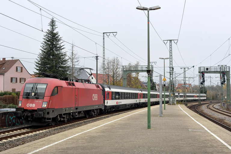 &Ouml;BB 1116 186 mit IC 187 bei km 16,8 (November 2020)