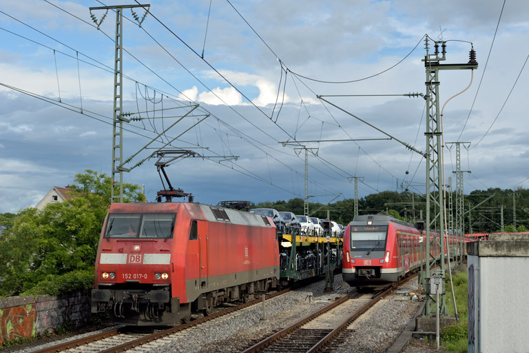 152 017 mit GAG 60136 bei km 16,8 (Juli 2021)