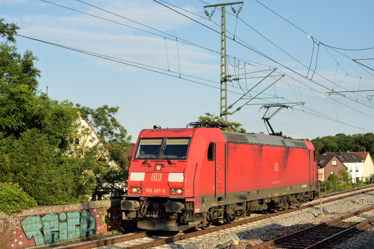 185 287 als T 66933 bei km 16,8 (Juli 2021)