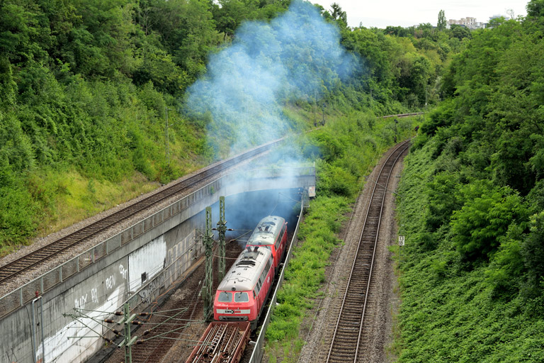 218 451 und 218 450 bei km 13,8 (August 2021)