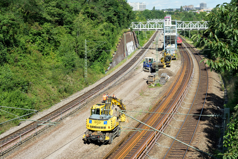 Gleiserneuerung bei km 14,2 (August 2021)