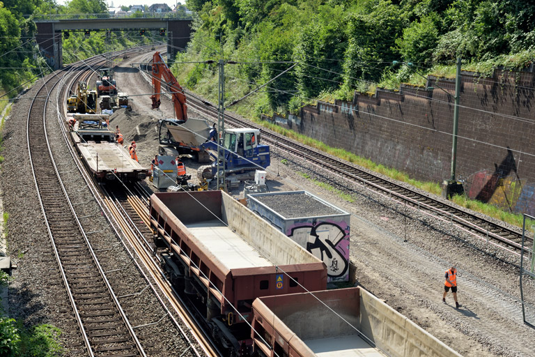 Gleiserneuerung bei km 14,4 (August 2021)