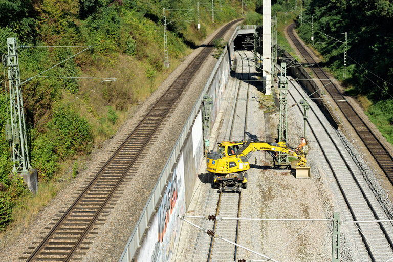 Gleiserneuerung bei km 13,8 (September 2021)