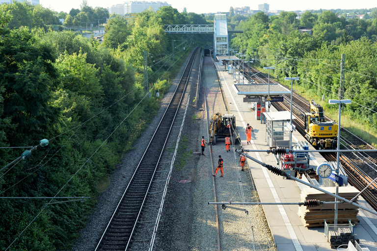 Gleiserneuerung bei km 14,0 (August 2021)