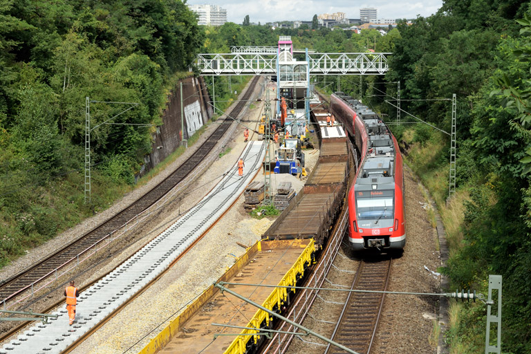 Gleiserneuerung bei km 14,4 (August 2021)