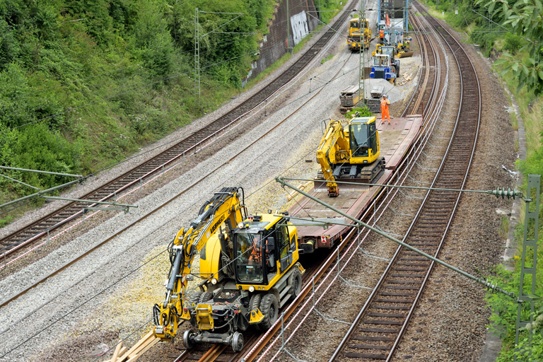 Gleiserneuerung bei km 14,2 (August 2021)