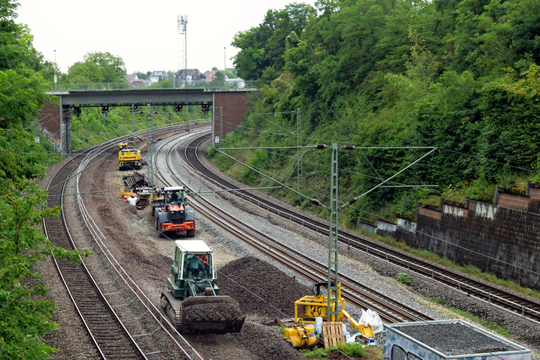 Gleiserneuerung bei km 14,4 (August 2021)