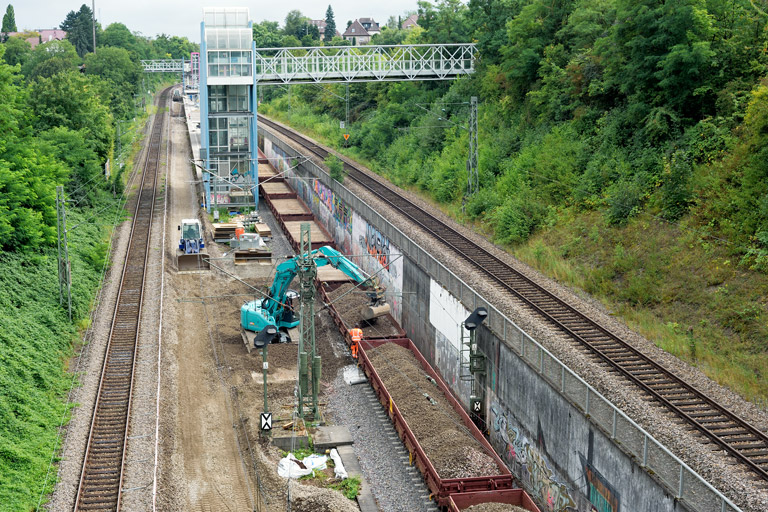 Gleiserneuerung bei km 14,0 (August 2021)