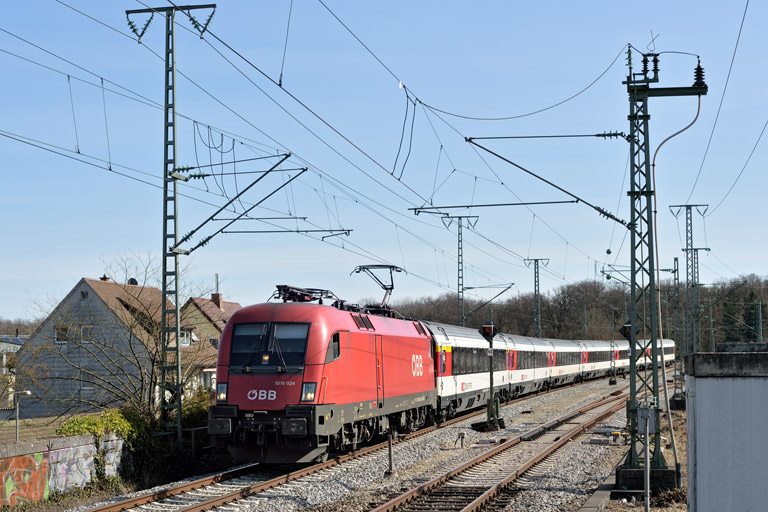 &Ouml;BB 1016 024 mit IC 188 bei km 16,8 (M&auml;rz 2021)