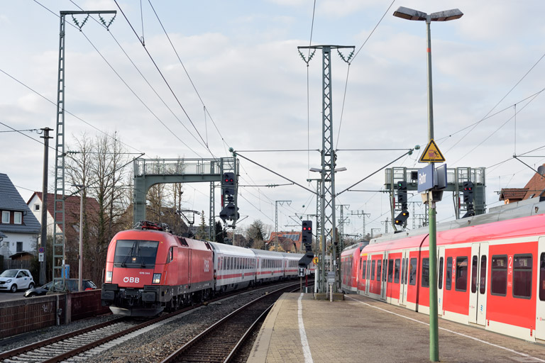 &Ouml;BB 1016 044 mit IC 2511 bei km 16,6 (M&auml;rz 2021)