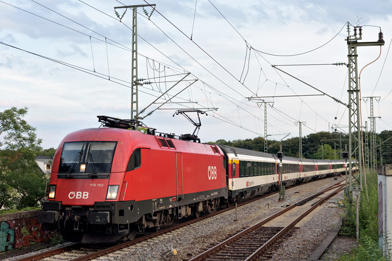 &Ouml;BB 1116 192 mit IC 184 bei km 16,8 (September 2021)