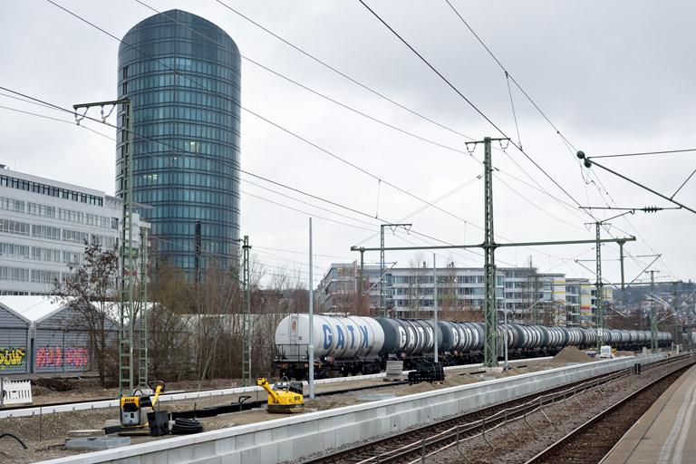 Bahnsteigbau bei km 15,6 (M&auml;rz 2021)