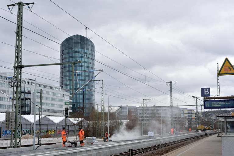 Bahnsteigbau bei km 15,6 (M&auml;rz 2021)